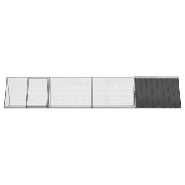 Kaninchenkäfig Anthrazit 403,5x80,5x71 cm Verzinkter Stahl