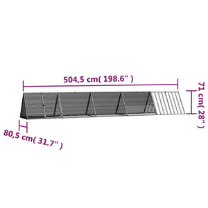 Kaninchenkäfig Anthrazit 504,5x80,5x71 cm Verzinkter Stahl