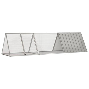 Kaninchenkäfig Grau 302,5 x 80,5 x 71 cm Verzinkter Stahl