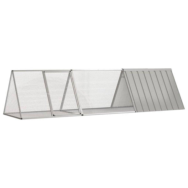 Kaninchenkäfig Grau 302,5 x 80,5 x 71 cm Verzinkter Stahl