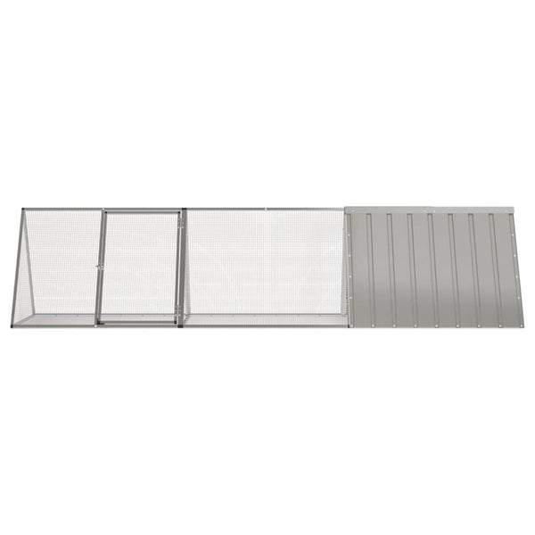 Kaninchenkäfig Grau 302,5 x 80,5 x 71 cm Verzinkter Stahl