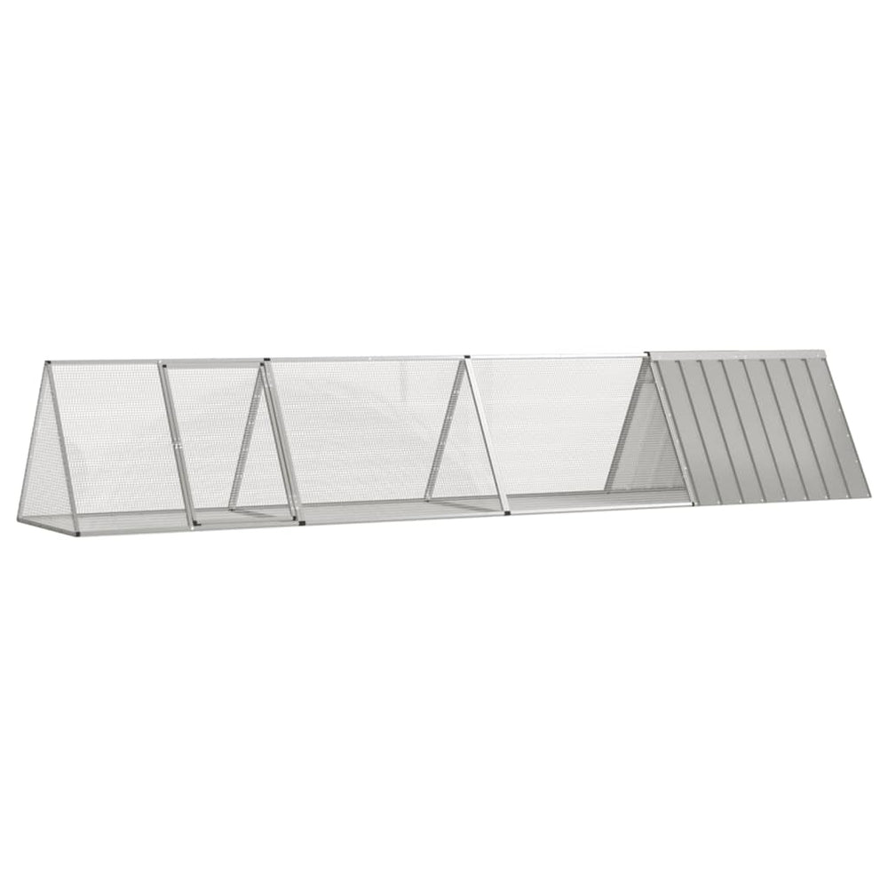 Kaninchenkäfig Grau 403,5x80,5x71 cm Verzinkter Stahl