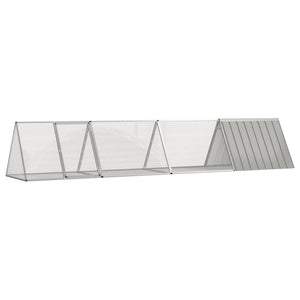 Kaninchenkäfig Grau 403,5x80,5x71 cm Verzinkter Stahl