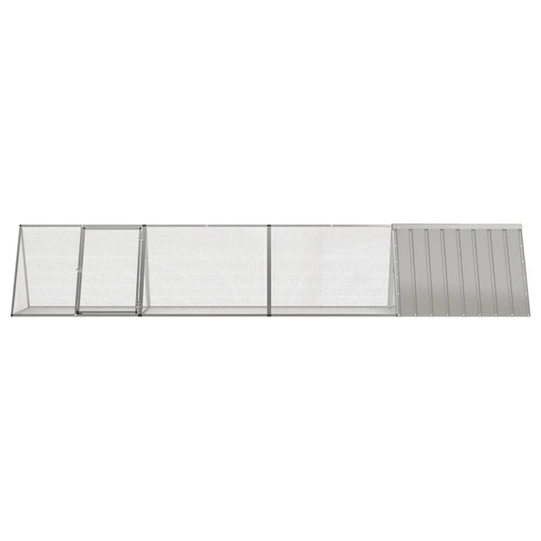 Kaninchenkäfig Grau 403,5x80,5x71 cm Verzinkter Stahl