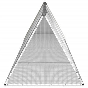 Kaninchenkäfig Grau 403,5x80,5x71 cm Verzinkter Stahl