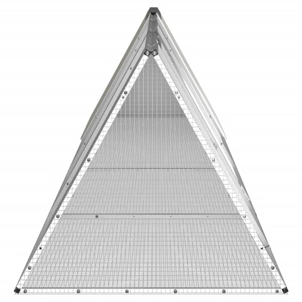 Kaninchenkäfig Grau 403,5x80,5x71 cm Verzinkter Stahl
