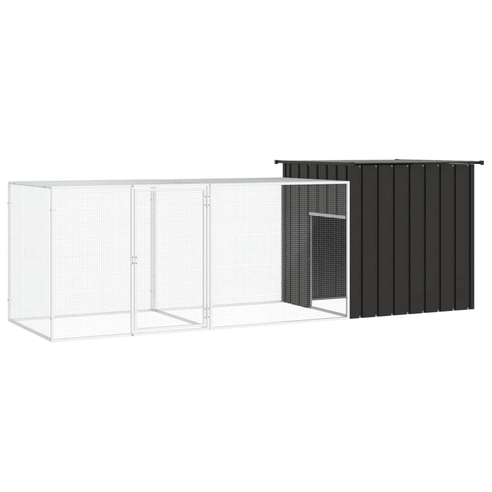 Hühnerkäfig Anthrazit 300x91x100 cm Verzinkter Stahl