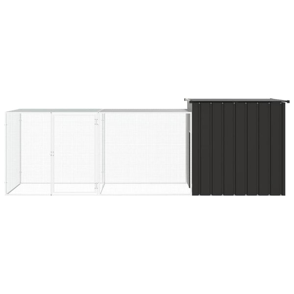 Hühnerkäfig Anthrazit 300x91x100 cm Verzinkter Stahl