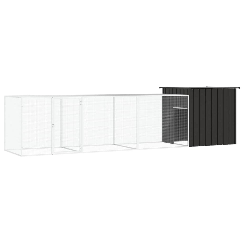 Hühnerkäfig Anthrazit 400x91x100 cm Verzinkter Stahl