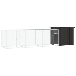 Hühnerkäfig Anthrazit 400x91x100 cm Verzinkter Stahl