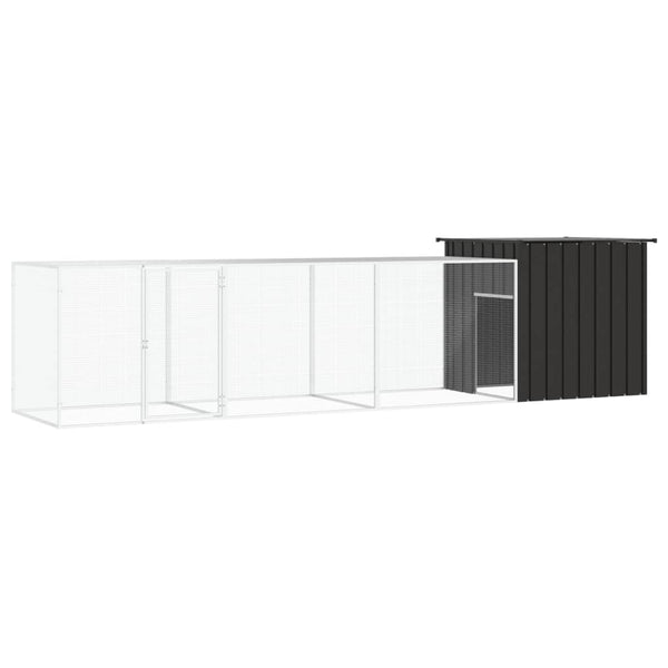 Hühnerkäfig Anthrazit 400x91x100 cm Verzinkter Stahl