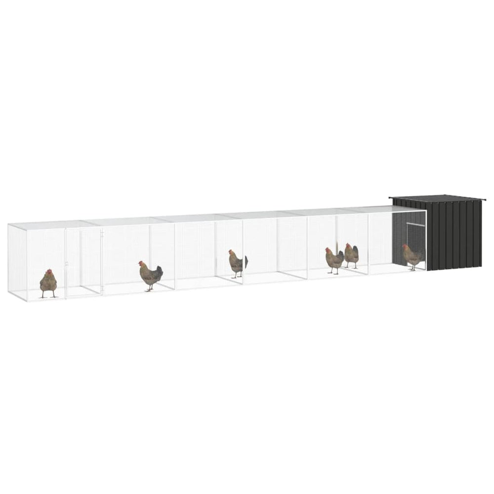 Hühnerkäfig Anthrazit 700x91x100 cm Verzinkter Stahl
