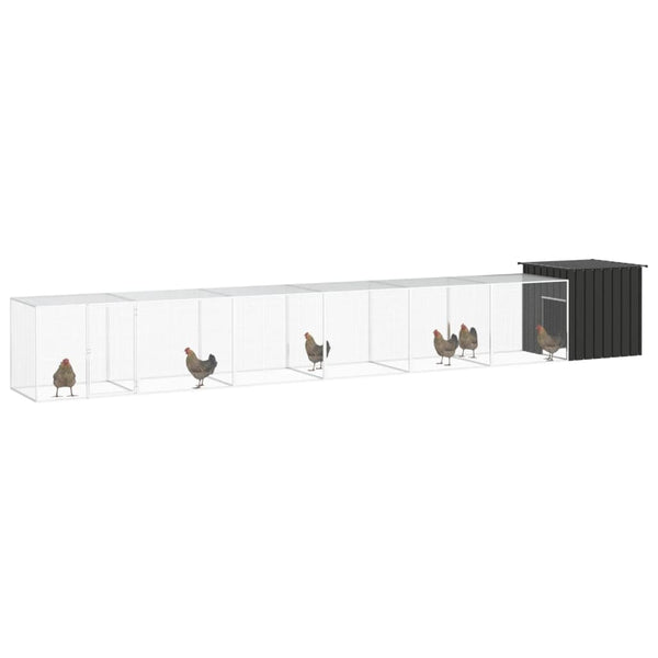 Hühnerkäfig Anthrazit 700x91x100 cm Verzinkter Stahl