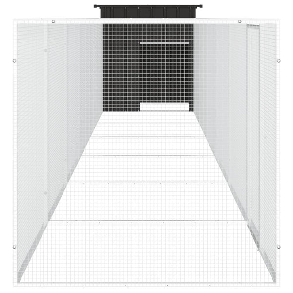 Hühnerkäfig Anthrazit 700x91x100 cm Verzinkter Stahl