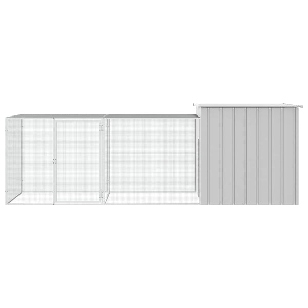 Hühnerkäfig Grau 300x91x100 cm Verzinkter Stahl