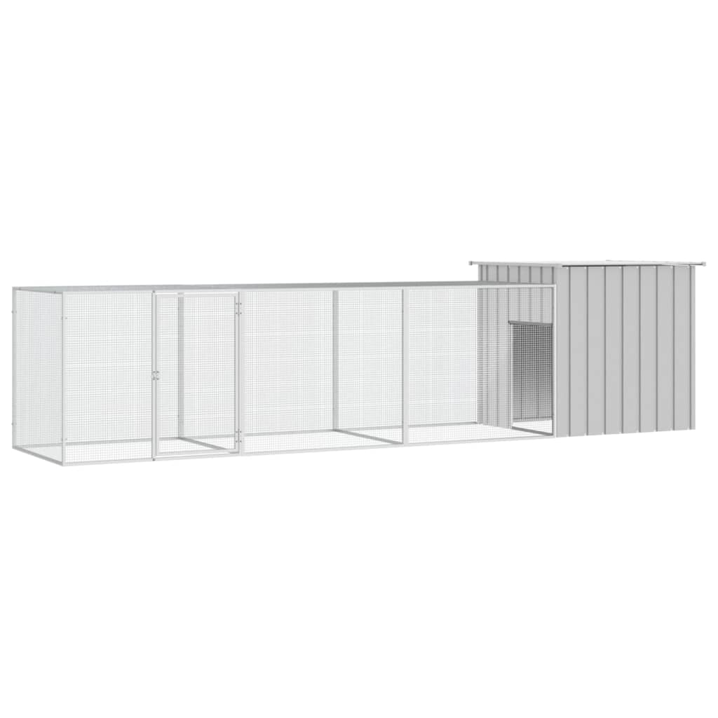Hühnerkäfig Grau 400x91x100 cm Verzinkter Stahl