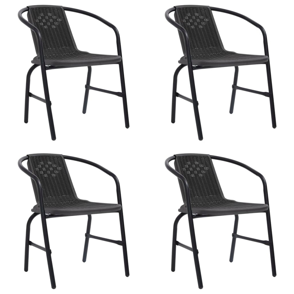Gartenstühle 4 Stk. Rattan-Optik Kunststoff und Stahl 110 kg
