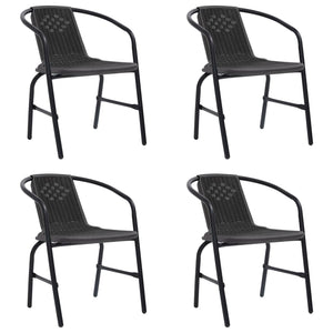 Gartenstühle 4 Stk. Rattan-Optik Kunststoff und Stahl 110 kg