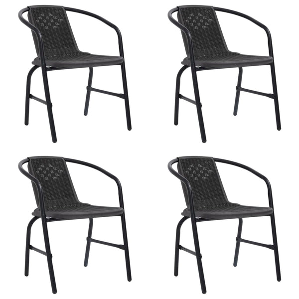 Gartenstühle 4 Stk. Rattan-Optik Kunststoff und Stahl 110 kg