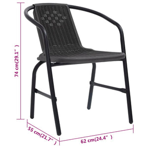 Gartenstühle 6 Stk. Rattan-Optik Kunststoff und Stahl 110 kg
