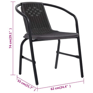 Gartenstühle 8 Stk. Rattan-Optik Kunststoff und Stahl 110 kg