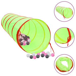 Spieltunnel mit 250 Bällen Grün 175 cm Polyester