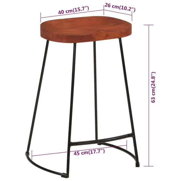 Gavin Barhocker 2er Set Mango Massivholz