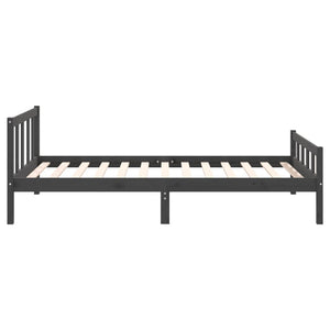 Graues Massivholzbett 100x200 cm
