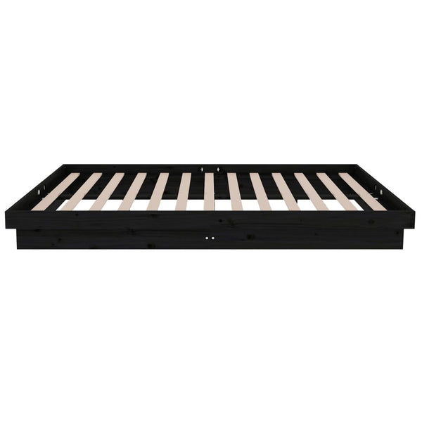 Massivholzbett Schwarz 120x200
