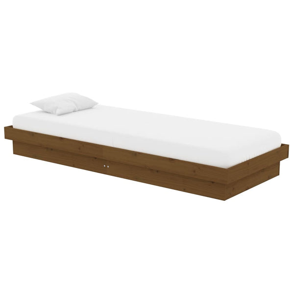 Massivholzbett 75x190 cm Honigbraun