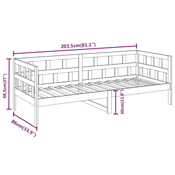 Tagesbett Kiefer Massivholz 80x200 cm