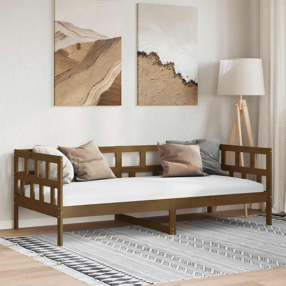 vidaXL Day Bed Honey Brown Solid Pine Wood 80x200 cm