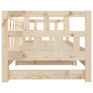 vidaXL Lit de repos gigogne en pin massif 2x(80x200) cm