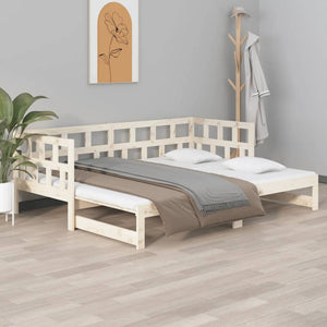 vidaXL Lit de repos gigogne en pin massif 2x(80x200) cm