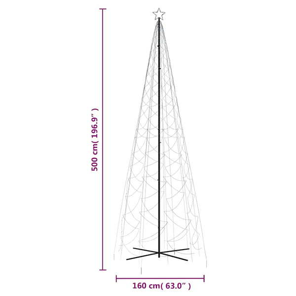 LED Weihnachtsbaum Kegel Blau 500cm