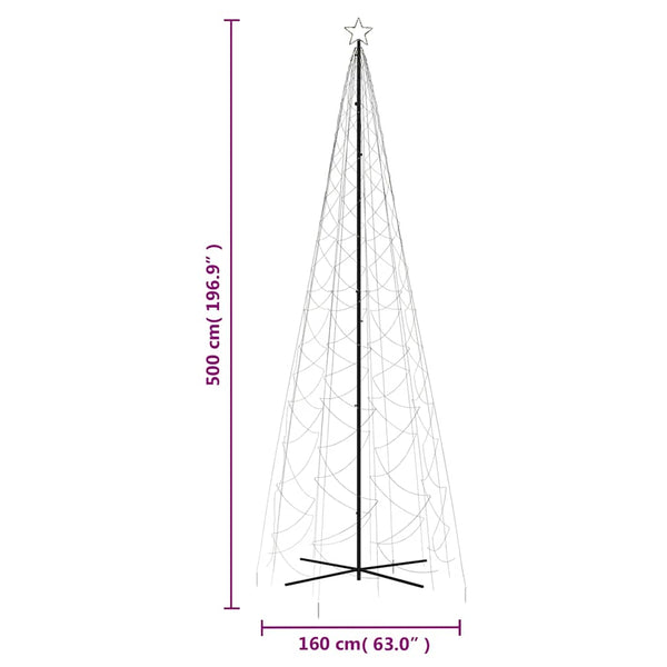 LED Weihnachtsbaum Kegel Warmweiß 500cm