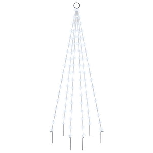 vidaXL Sapin de Noël à LED pour mât de drapeau Blanc froid 108 LED 180 cm