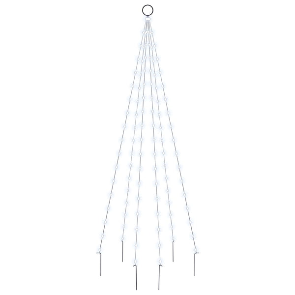 vidaXL Sapin de Noël à LED pour mât de drapeau Blanc froid 108 LED 180 cm