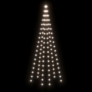 vidaXL Sapin de Noël à LED pour mât de drapeau Blanc froid 108 LED 180 cm