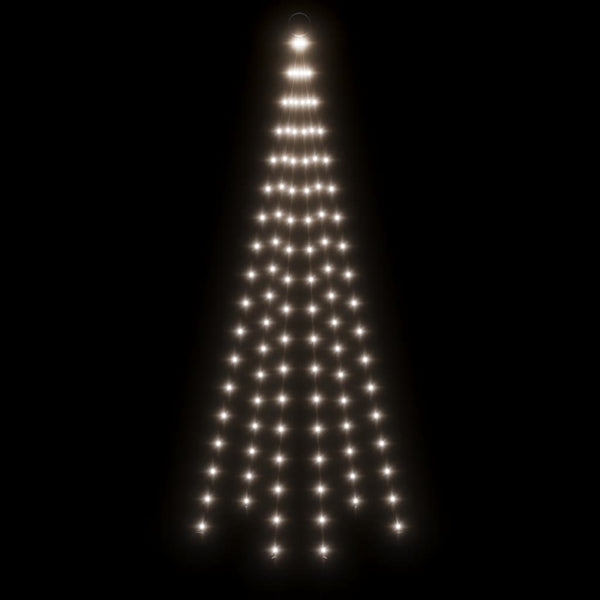 vidaXL Sapin de Noël à LED pour mât de drapeau Blanc froid 108 LED 180 cm