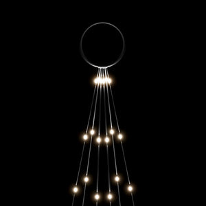 vidaXL Sapin de Noël à LED pour mât de drapeau Blanc froid 108 LED 180 cm