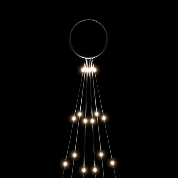vidaXL Sapin de Noël à LED pour mât de drapeau Blanc froid 108 LED 180 cm