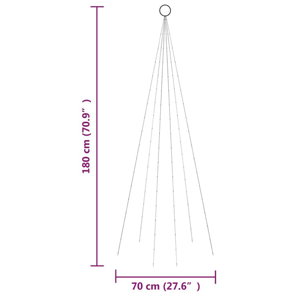 LED Weihnachtsbaum für Fahnenmast, Mehrfarbig, 180cm