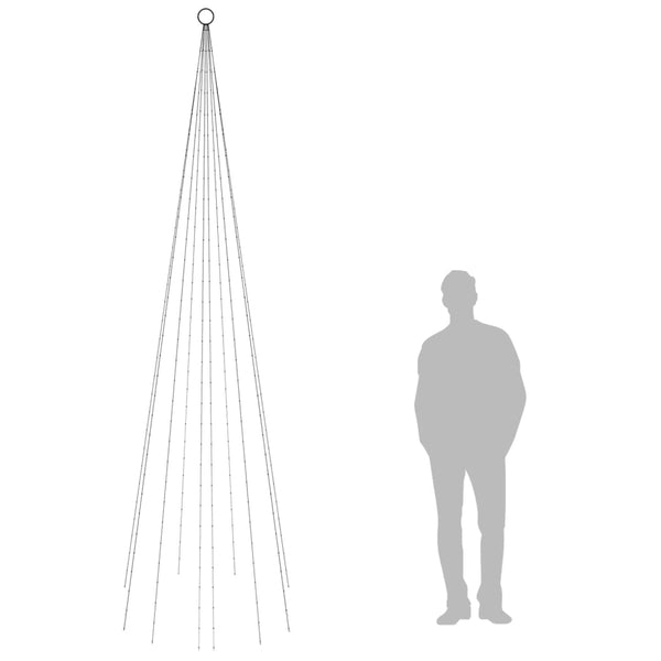 LED Weihnachtsbaum für Fahnenmast Blau 300cm