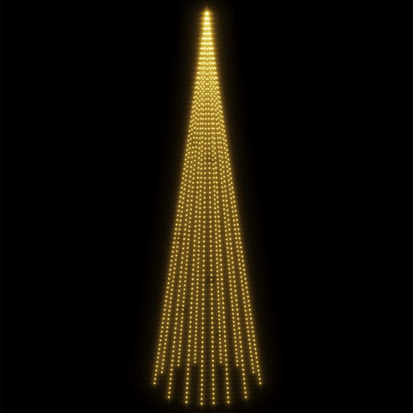 vidaXL Sapin de Noël LED pour mât de drapeau blanc chaud 1134 LED 800 cm