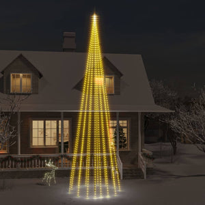 vidaXL Sapin de Noël LED pour mât de drapeau blanc chaud 1134 LED 800 cm