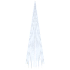 vidaXL Sapin de Noël à LED pour mât de drapeau blanc froid 1134 LED 800 cm