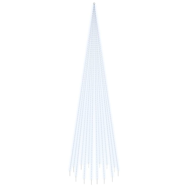 vidaXL Sapin de Noël à LED pour mât de drapeau blanc froid 1134 LED 800 cm