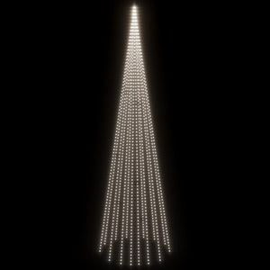 vidaXL Sapin de Noël à LED pour mât de drapeau blanc froid 1134 LED 800 cm