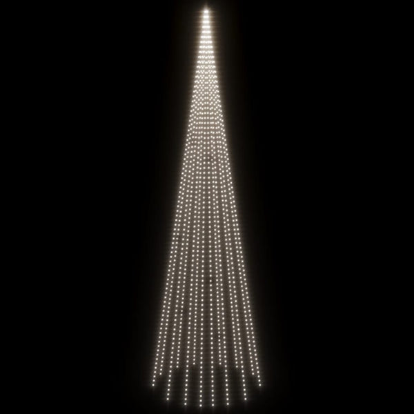 vidaXL Sapin de Noël à LED pour mât de drapeau blanc froid 1134 LED 800 cm